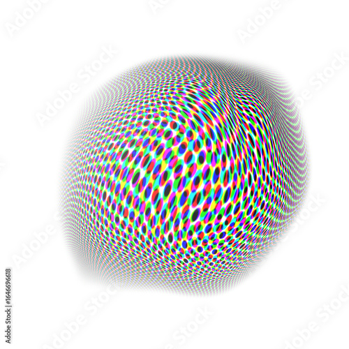 Foto Vibrant Distorted RGB Light Grid, Abstract Digital Art Pattern, Optical Illusion