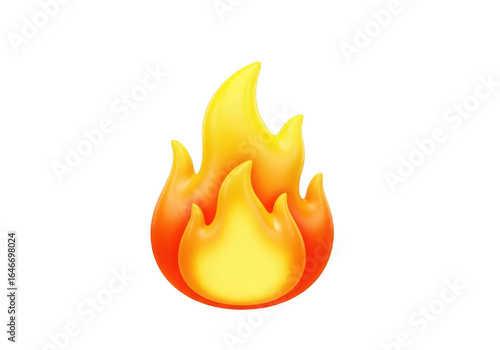 3d fire emoji render on black