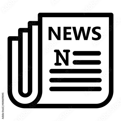 Newspaper News Bulletin Report Breaking News Headlines Icon