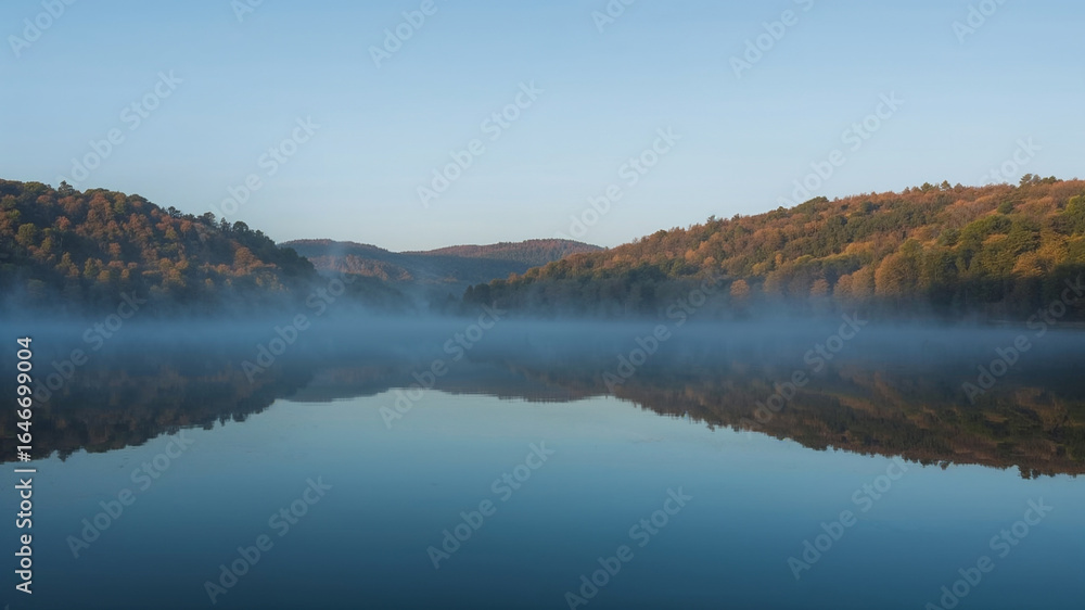 Fototapeta premium Misty Lake at Dawn