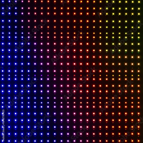 LED wall displaying a spectrum of colors