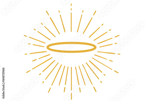 A radiant sunburst emblem with ?Divine Light Shine? text.  Clean, modern design with golden rays and a central ring.  Ideal for spiritual, inspirational, or wellness branding.
