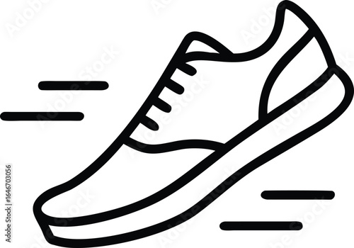 Silhouette of a runner in motion with arms outstretched on a white background running speed