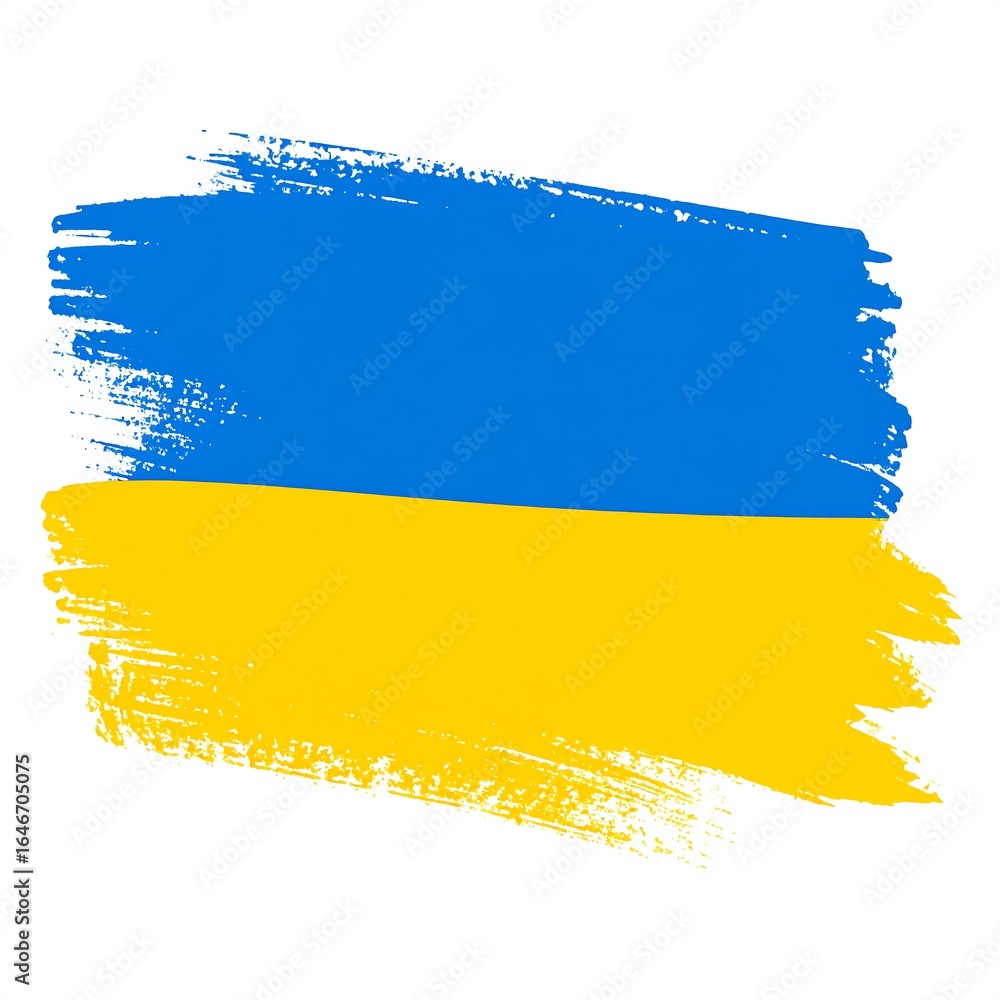 Obraz premium Painted Ukrainian flag