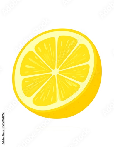Lemon slice, vibrant yellow