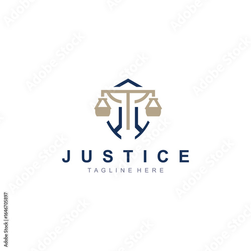 Justice logo design simple lawyer minimalist legal symbol illustration template