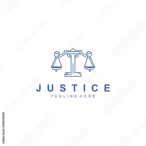 Justice logo design simple lawyer minimalist legal symbol illustration template