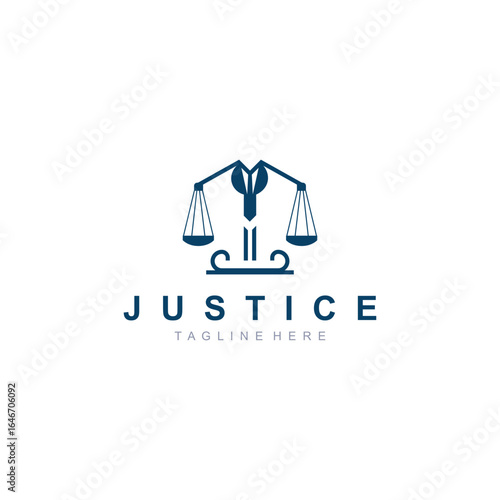 Justice logo design simple lawyer minimalist legal symbol illustration template