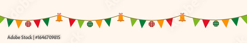 Christmas and New year cute bunting flag garland