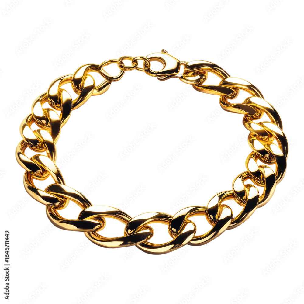 Obraz premium Gold bracelet isolated on transparent background