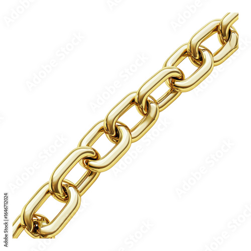Gold chain isolated on transparent background