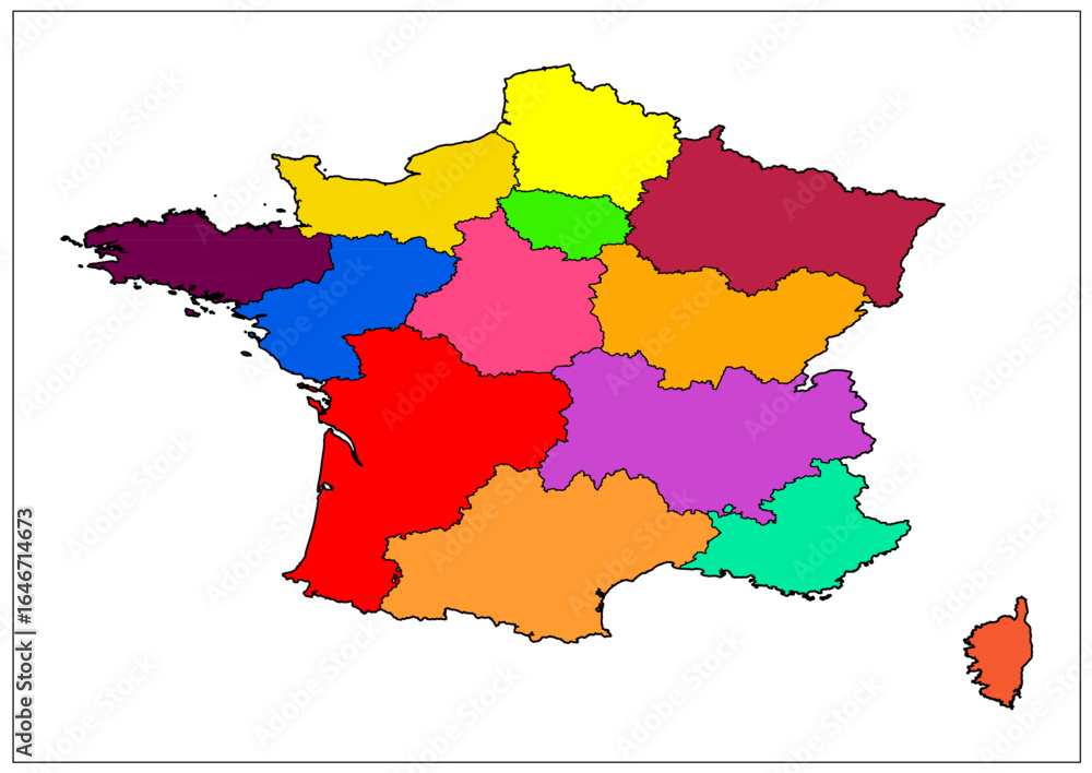 Obraz premium Paris Map Color Edition 5– Detailed France Urban Layout for Travel Prints, Modern Home Decor, and Digital Wall Art