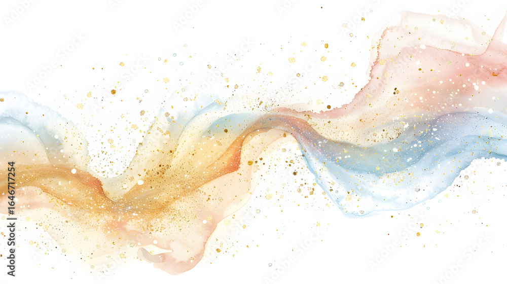 Fototapeta premium watercolor painting of sparkling pixie dust swirling