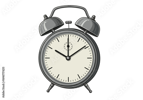 Classic Gray Alarm Clock with Bells