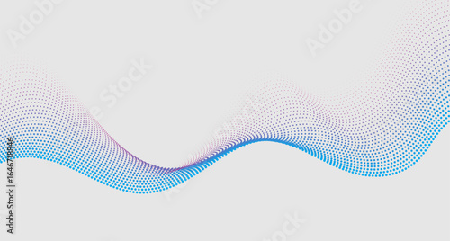 Bright blue purple minimal dotted wavy lines abstract background. Halftone concept vector design