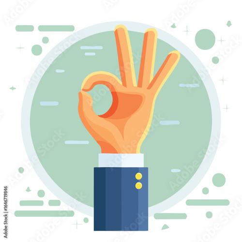 OK Hand Gesture: Business Success Icon