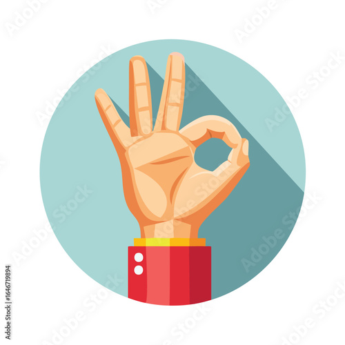 OK Hand Gesture: Business Success Icon