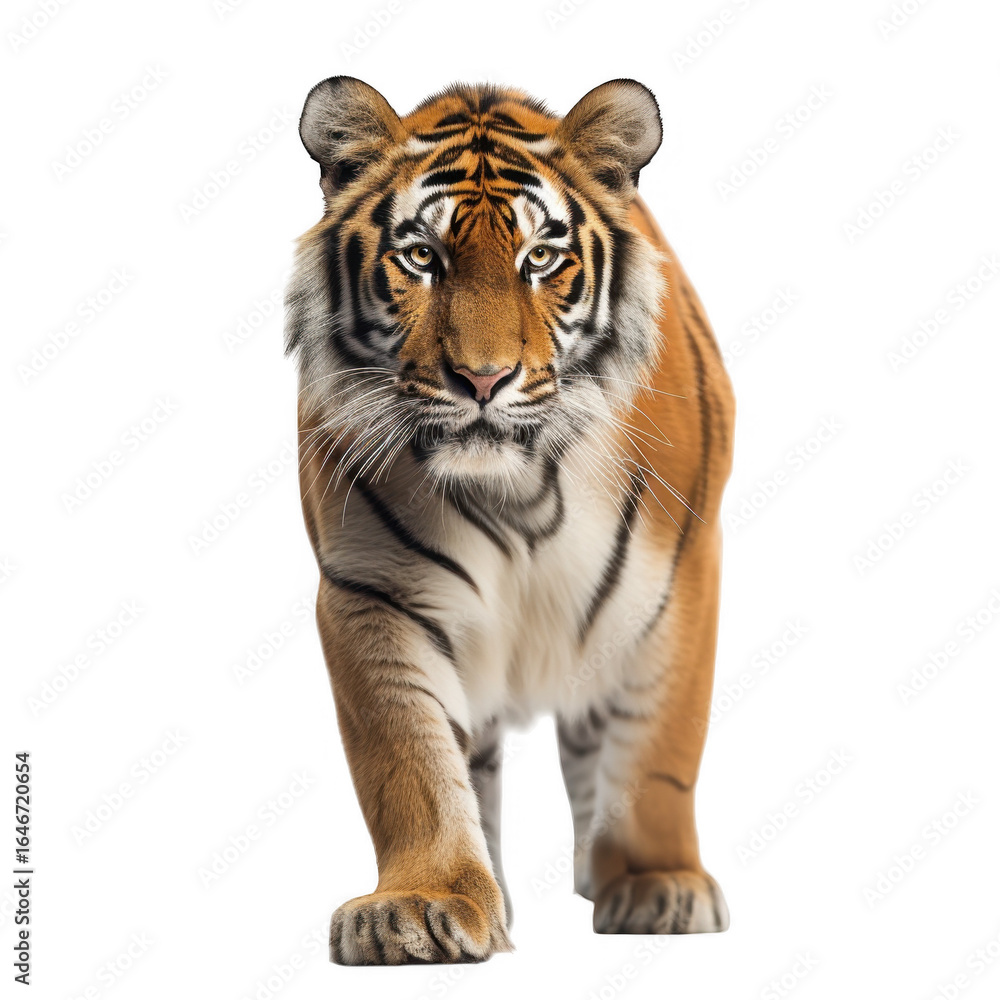 Fototapeta premium A tiger walking towards the camera view