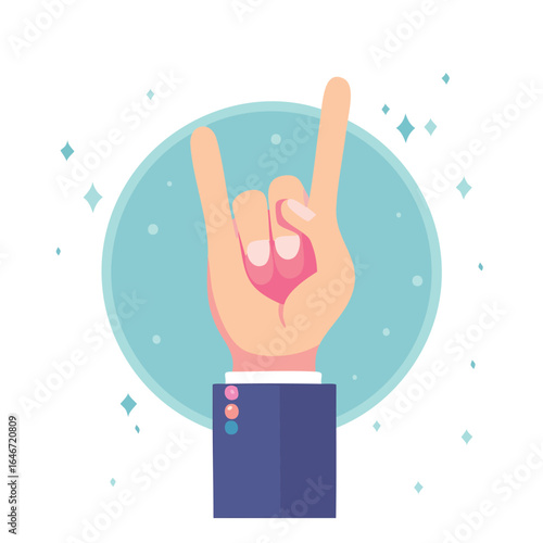 Business Hand Rock On Gesture Illustration