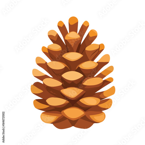 Stylized Pinecone with Overlapping Scales and Warm Brown and Orange Tones