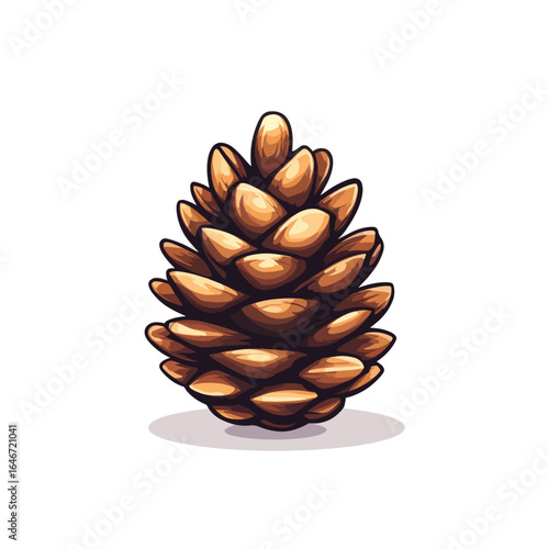 Stylized Pinecone with Detailed Scales and Warm Brown Tones