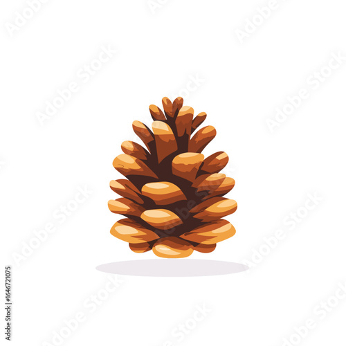 Stylized Pinecone with Textured Scales and Warm Brown Tones