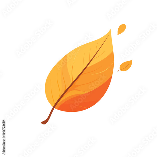 Vibrant Autumn Leaf with Falling Companions