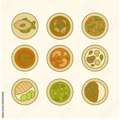 thai foods illustration