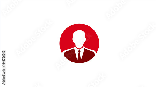 Free Download Red Circular Business Man Icon for Corporate Branding, Leadership Themes, Professional Design - GFXLoad