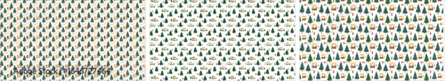 A charming Christmas tree market scene illustrated in a clean and modern flat design style, featuring people choosing pines, stalls, and festive decorations.