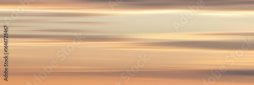 Panoramic view of the sunset sky, picturesque layered clouds, natural background, vector design