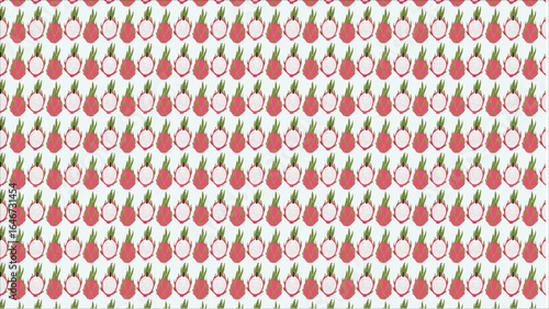 A beautiful arrangement of whole and sliced dragon fruit, showing off the vivid colors and interesting texture of this delicious and healthy tropical pitaya fruit.