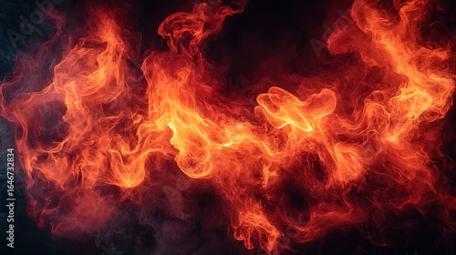 Fiery abstract background with red orange and yellow flames against dark backdrop.