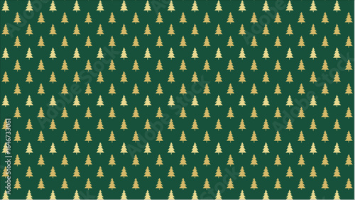 A sophisticated and minimalist design featuring a stylized, elegant gold Christmas tree on a rich, dark green backdrop, perfect for a classic holiday card.