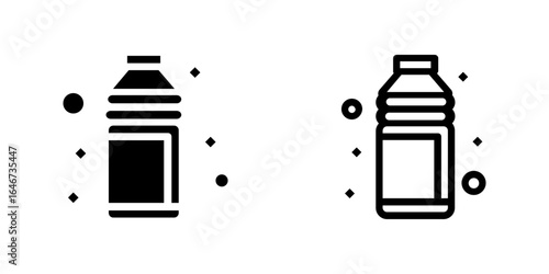 Plastic bottle black and white icon vector design illustration set. EPS 10