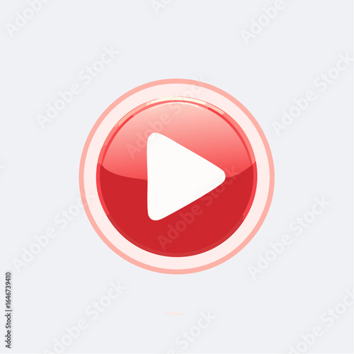 Red play button icon animation perfect for video and streaming content