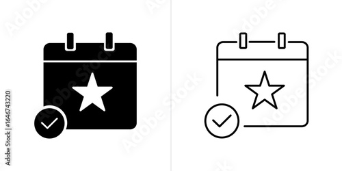 Event Planning line and solid web icon set. Vector illustration