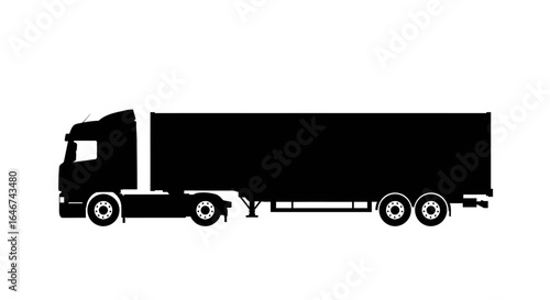 Transportation and Delivery Truck Black Shape