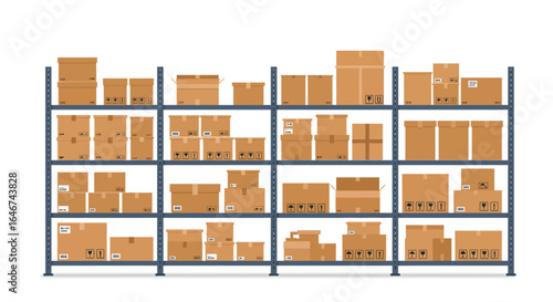Vector Illustration of a Commercial Warehouse Interior