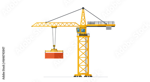 Modern Logistics and Shipping with a Container Crane