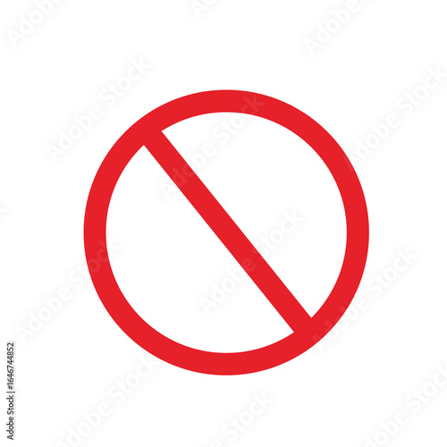 Bold Red No Sign Circle Symbol Icon Graphic