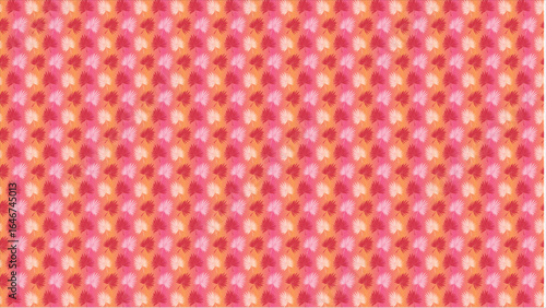 An aesthetic and seamless tropical leaf pattern that uses a stunning color gradient of sunset hues, creating a warm, magical, and contemporary summer design.