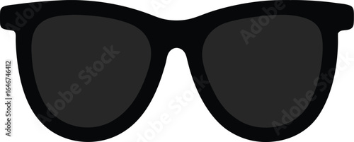 black sunglasses with dark lenses on transparent background
