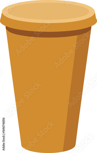 brown recycled paper cup on transparent background
