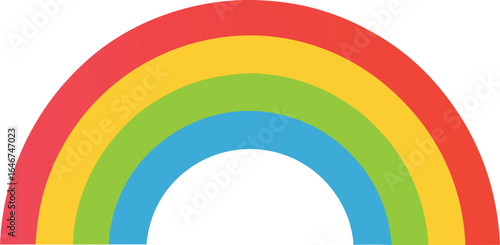 gentle rainbow arc fading into white backdrop on transparent background
