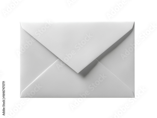  Classic White Envelope Icon with Folded Flap and Clean Front View, Isolated on Transparent Background png 