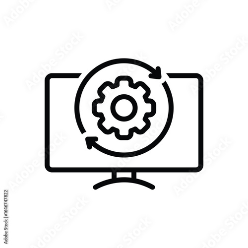 Black line icon for  build