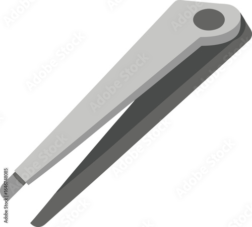 silver nail clippers closed on transparent background