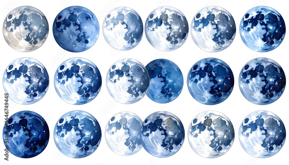 Obraz premium Lunar phases illustrated