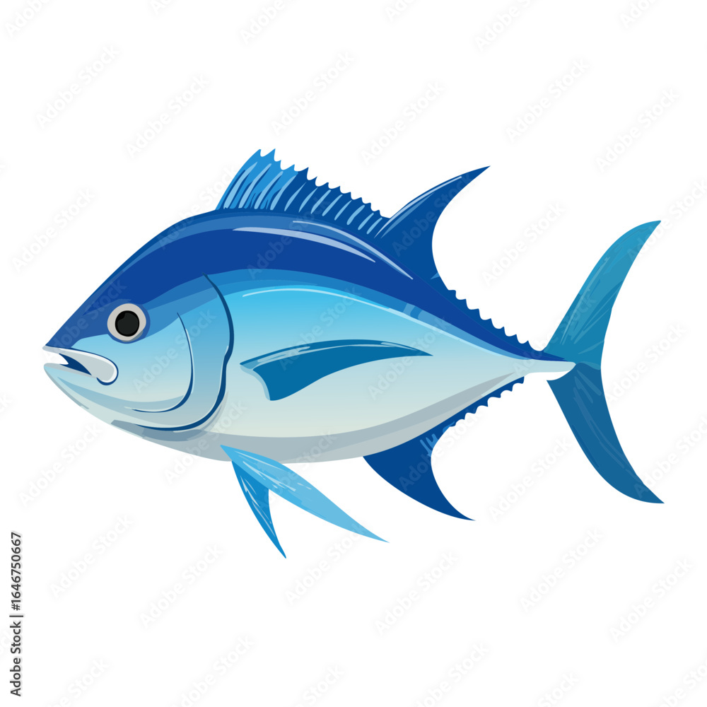 Fototapeta premium A bright blue and white tropical fish with a pointy nose